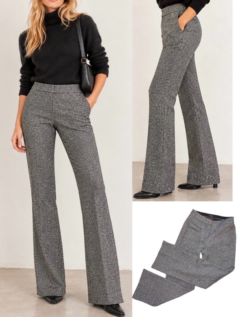 Victoria’s Secret Body Bridget Wool Tweed Trousers Boot Cut Pants